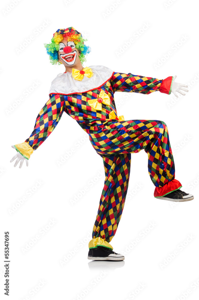 Funny clown isolated on white