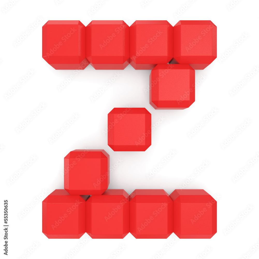 letter Z cubic red letter Z cubic red