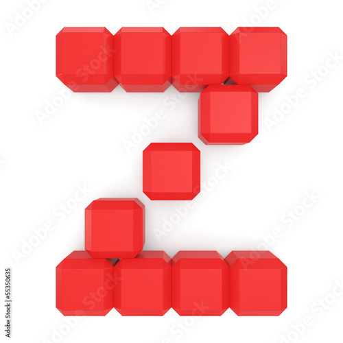 letter Z cubic red
