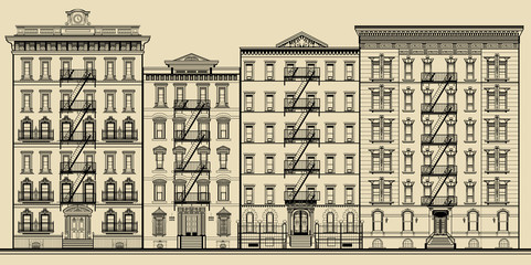 Poster Art Studio Historische Fassaden in New York  © Isaxar