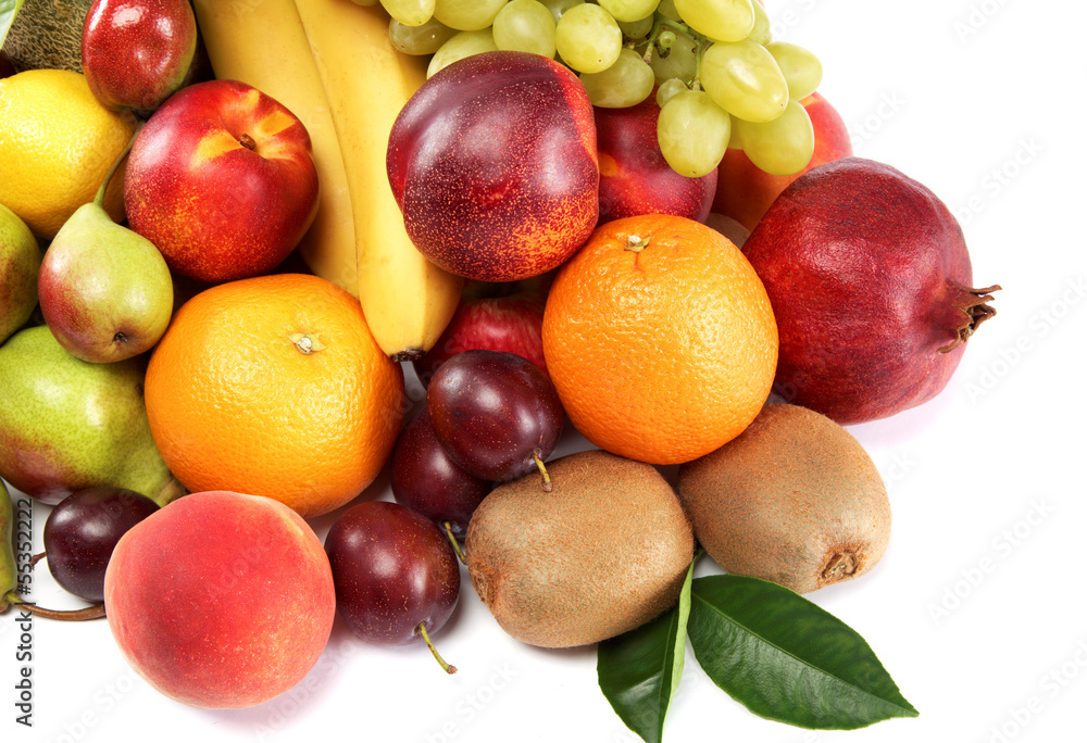 Fresh fruits isolated on a white background. Fresh fruits isolated on a white background.