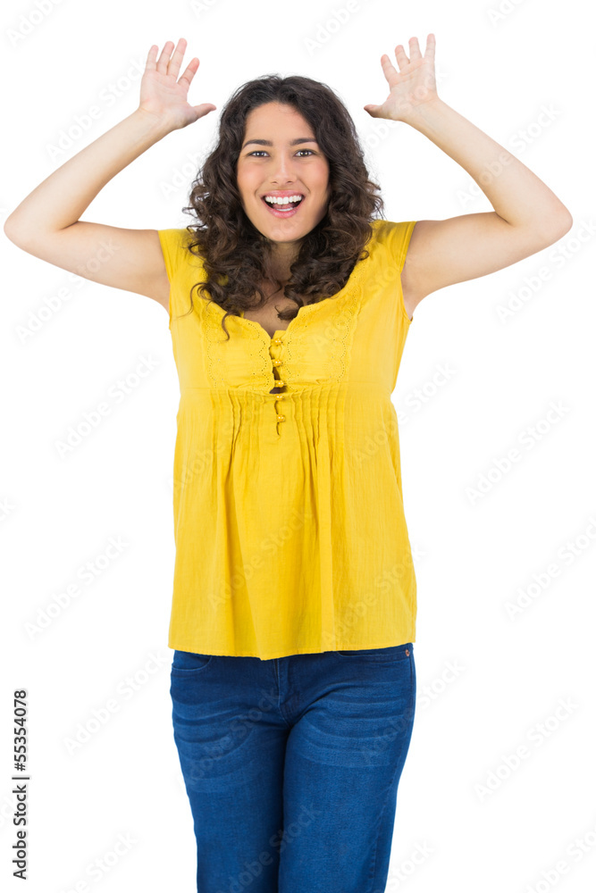 Smiling casual young woman posing Smiling casual young woman posing