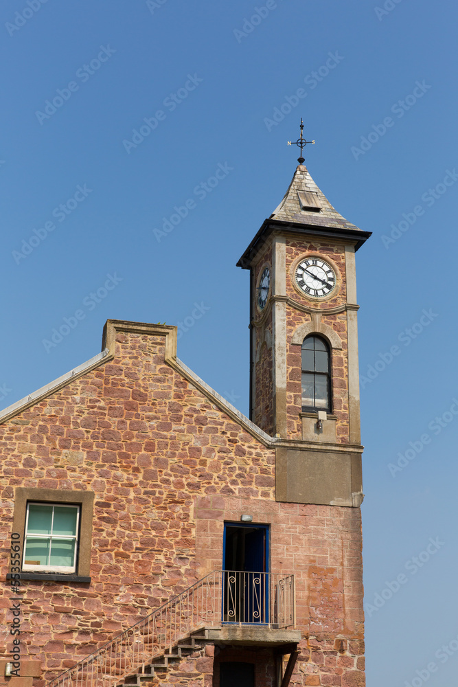 Clock tower at Kingsand Cornwall England