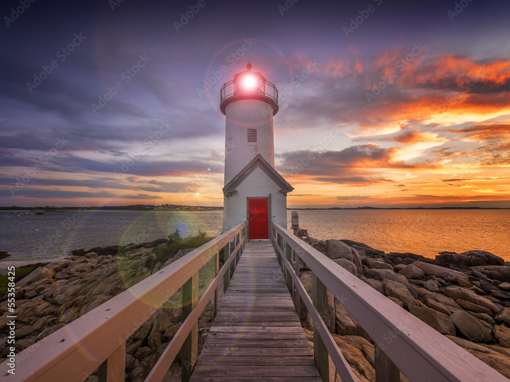 Lighthouse in Gloucester, MA. USA - obrazy, fototapety, plakaty 