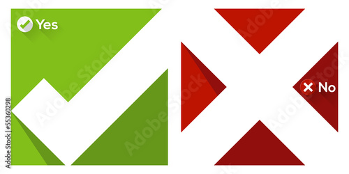 Validation sign flat icon with long shadow