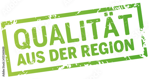 Grüner Button zerkratzt Qualität aus der Region