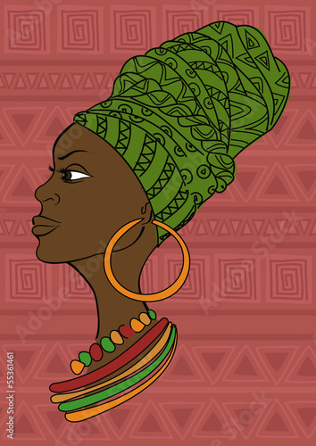 Portrait of beautiful African girl in a headscarf