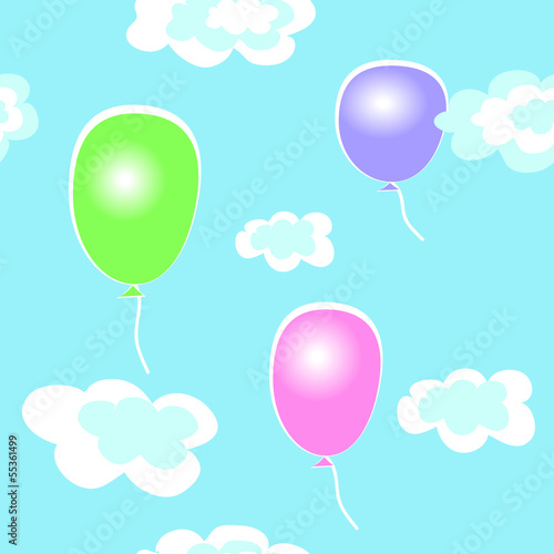 Wallpaper Mural Seamless background with balloons Torontodigital.ca