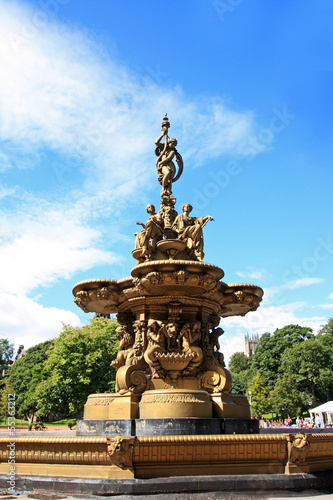 Ross fountain in Princess Street Gardens in Edinburgh, Scotland