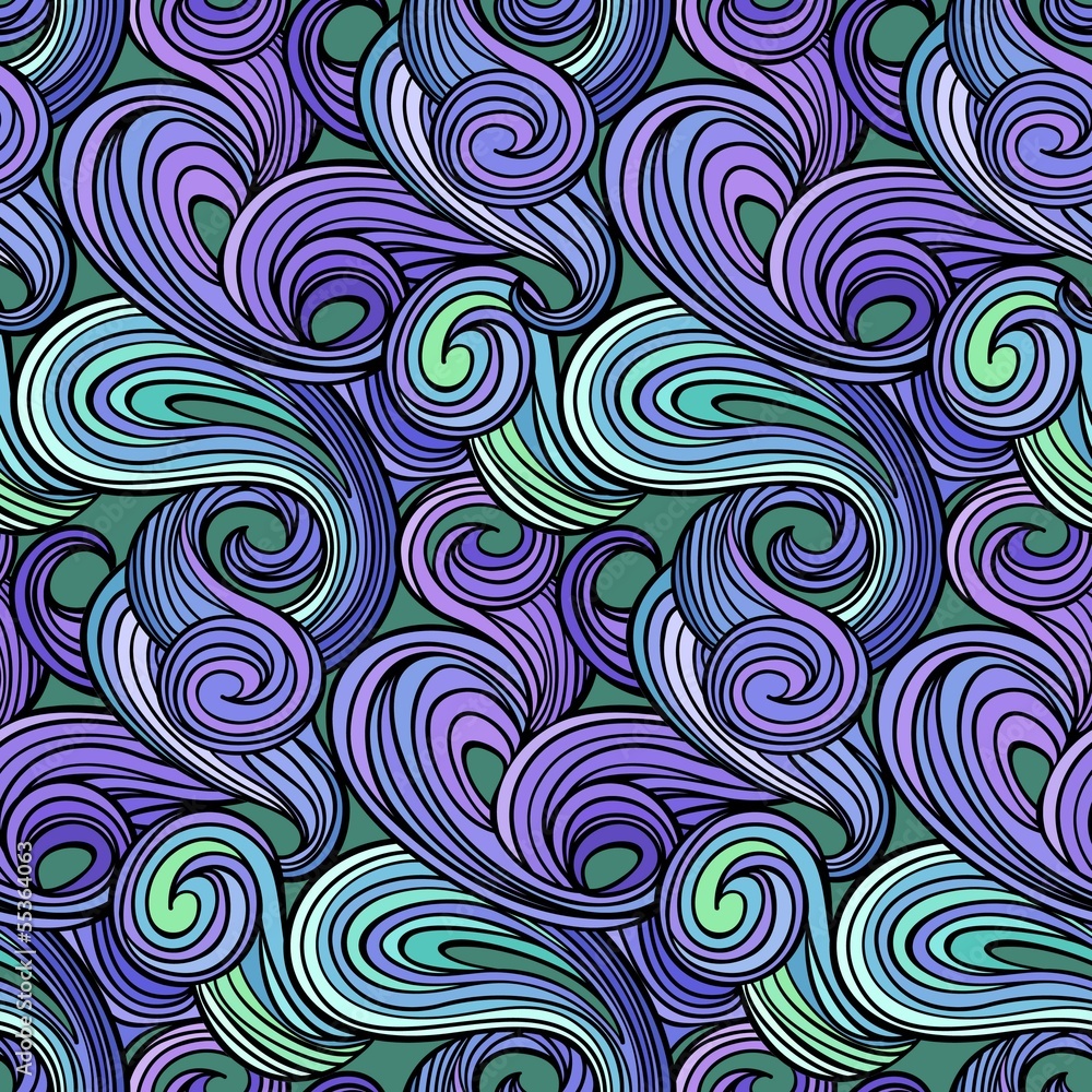 Seamless abstract curly wave pattern Seamless abstract curly wave pattern