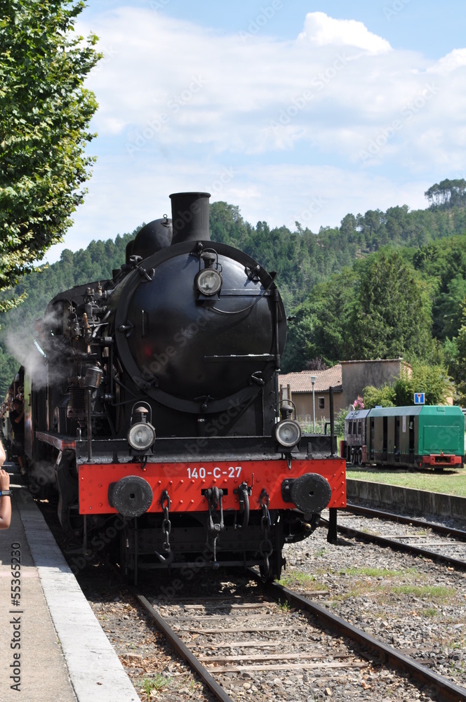 Fototapeta premium Locomotive à vapeur, train des cévennes
