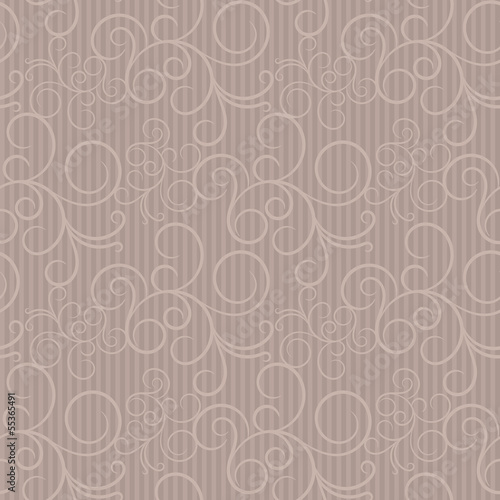 Beige seamless pattern with swirls and thin strips