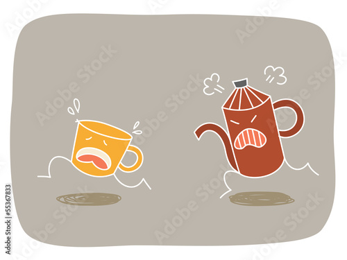 coffee cup running from heated pot