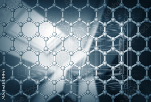 Graphene layer structure model. 3d render