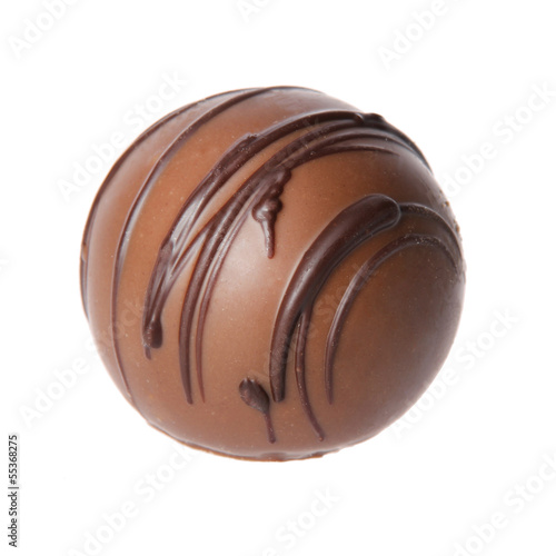 chocolate candy isolated on white. delicious truffle