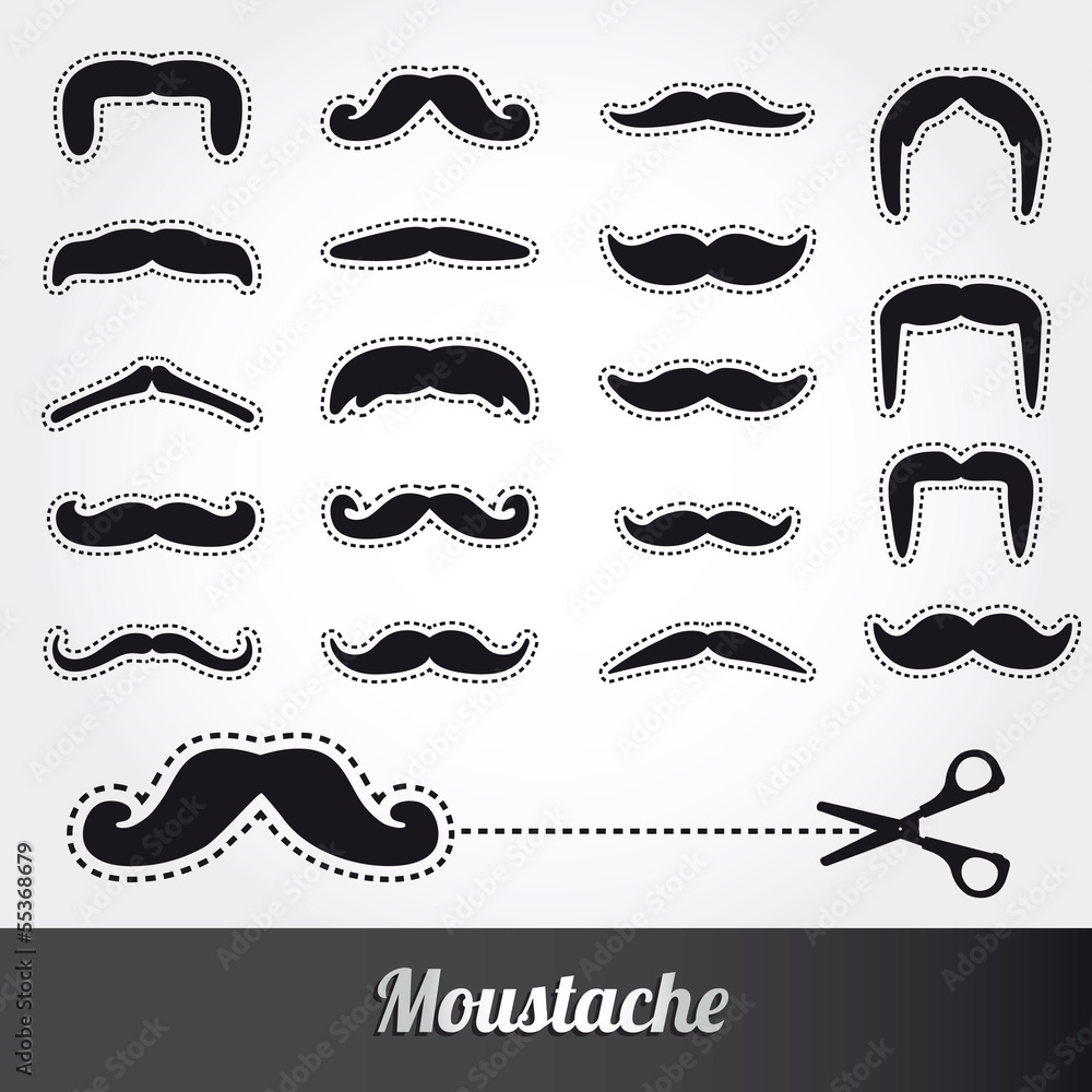 Set of moustache vector Set of moustache vector