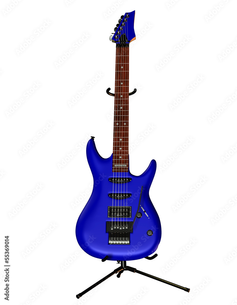 Obraz premium Elektrogitarre mit blauen Korpus