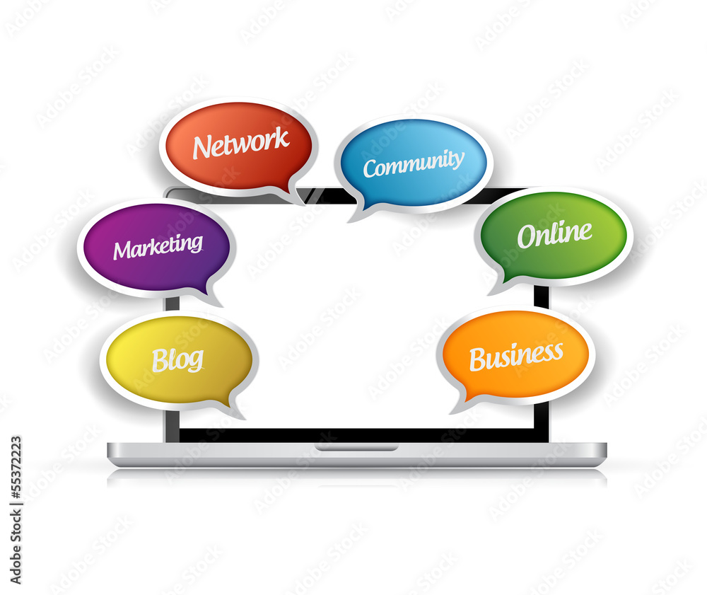laptop and app message tools illustration laptop and app message tools illustration