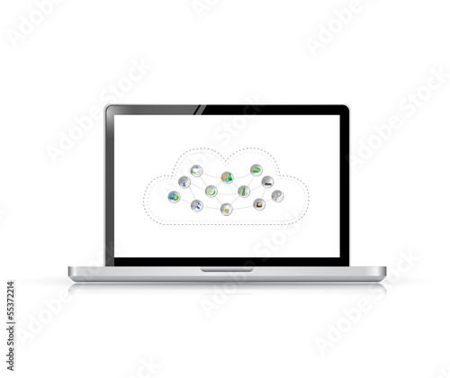 laptop cloud computing tools illustration tools