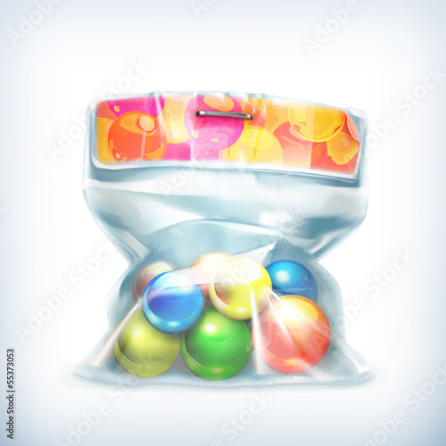 Balls in small plastic bag