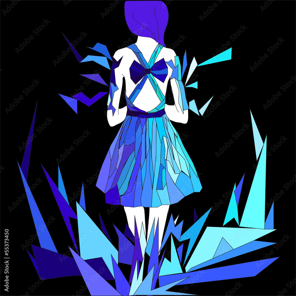 Hand-drawn elegant dress in vector Hand-drawn elegant dress in vector