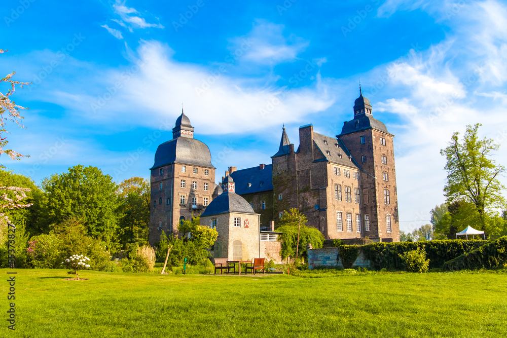 Beautiful summer view of the castle in Germany. schloss myllendo Beautiful summer view of the castle in Germany. schloss myllendo
