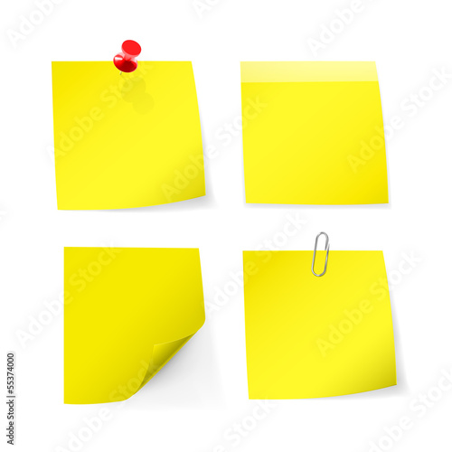 Adhesive notes with pin, clip