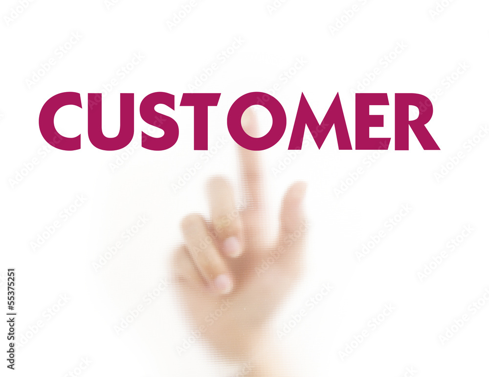 Finger pressing business word,Customer Finger pressing business word,Customer