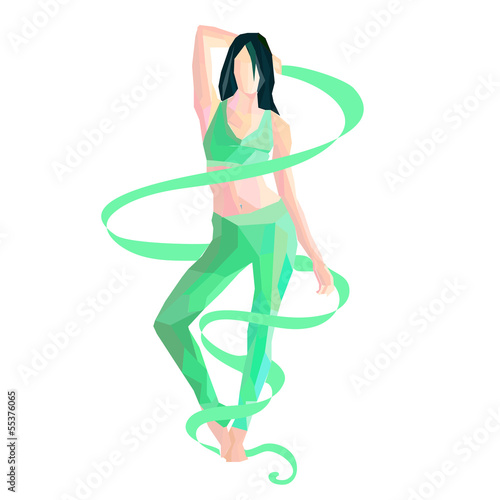 gymnast with ribbon
