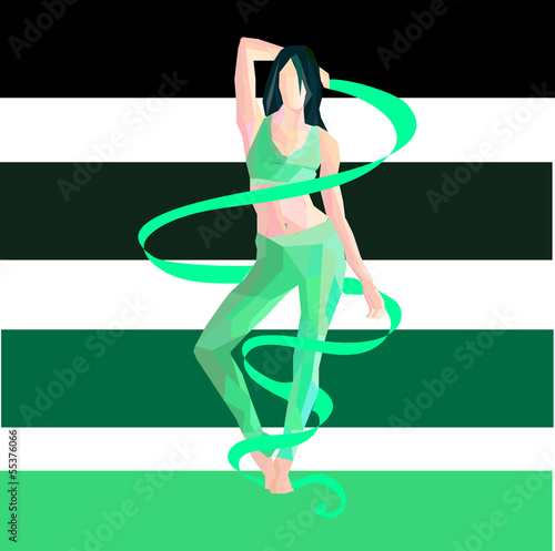 gymnast with ribbon