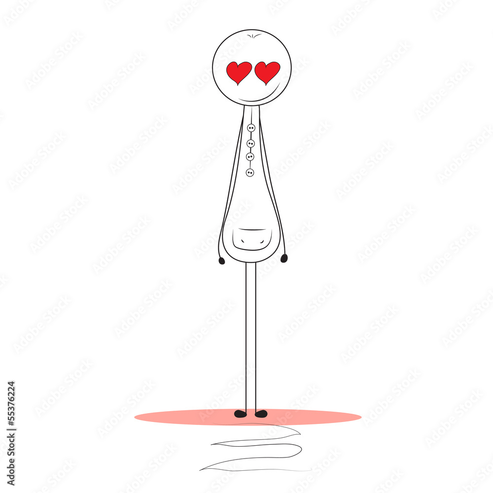 illustration of funny man in love illustration of funny man in love