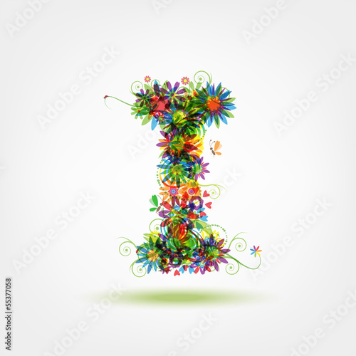 Floral letter for your design