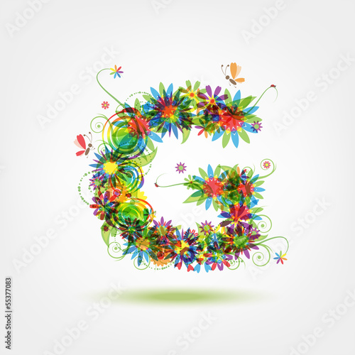 Floral letter for your design