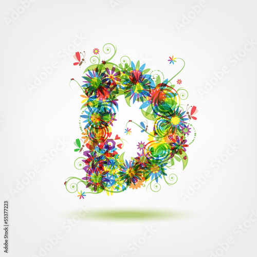 Floral letter for your design