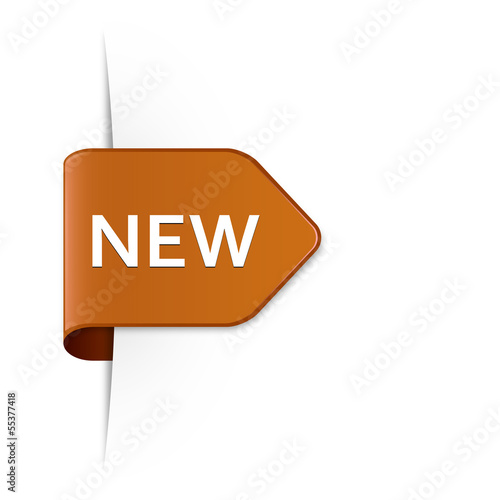 New brown sticker with drop shadow