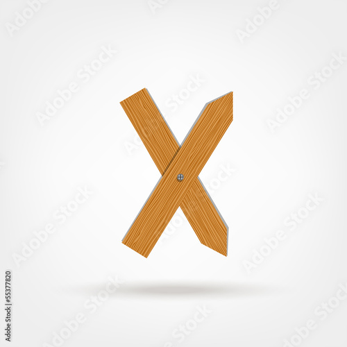Letter made from wooden boards for your design