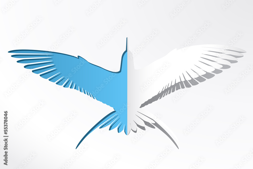 Obraz premium VECTOR PAPER BIRD