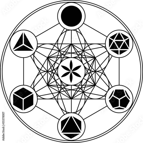 Platonische Körper, Metatrons Würfel, Blume des Lebens