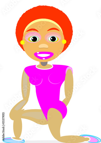 Mujer negra haciendo ejercicio físico.