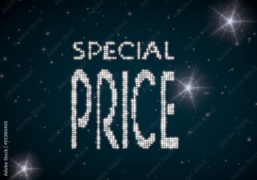 special price symbol glittering on night sky special price symbol glittering on night sky
