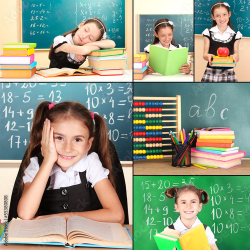 Collage of schoolchildren i...