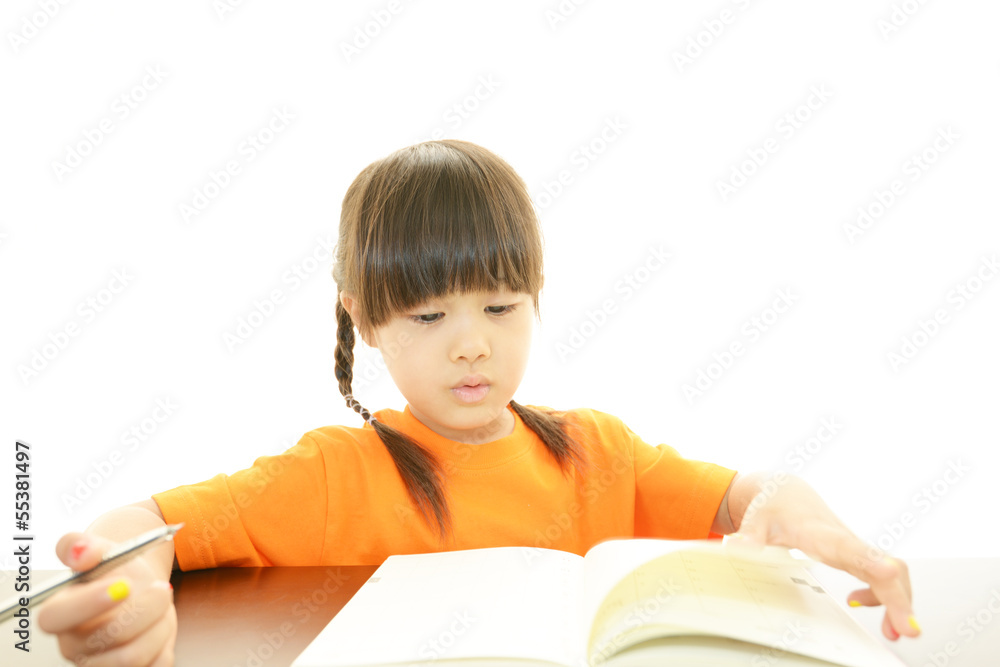 勉強をする女の子 勉強をする女の子