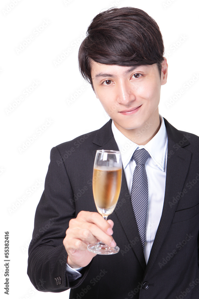 Successful business man toasting with Champagne Successful business man toasting with Champagne