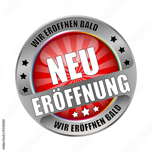 Bügel Button Neu Eröffnung Rot