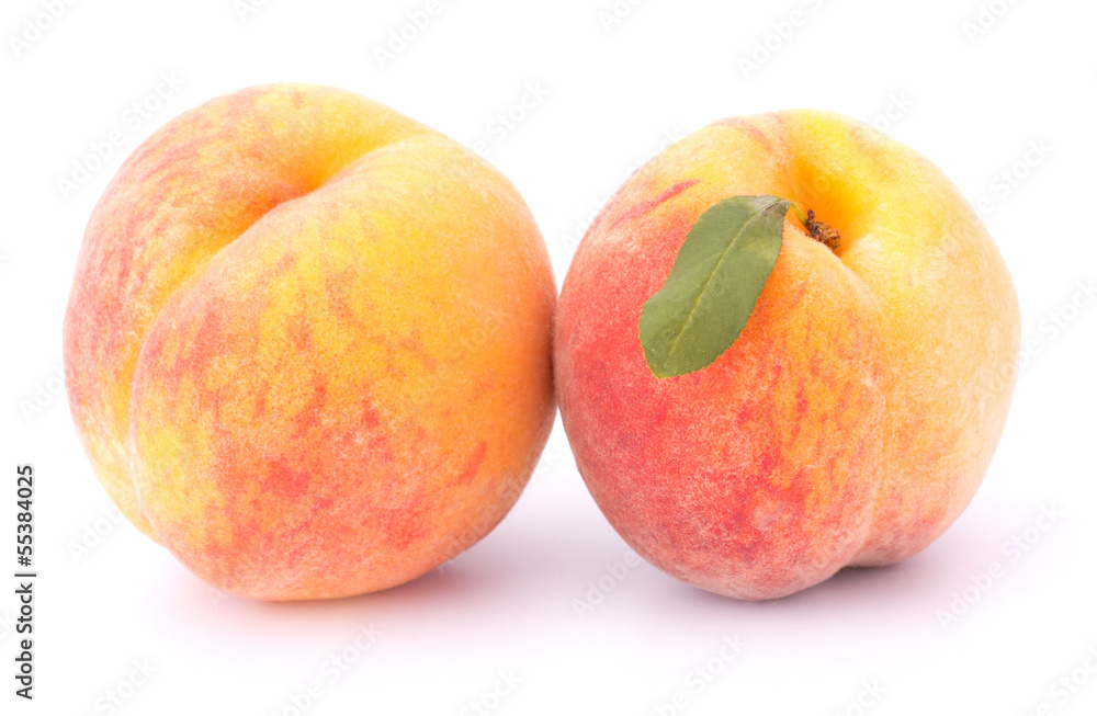 Ripe peach fruit isolated on white background Ripe peach fruit isolated on white background
