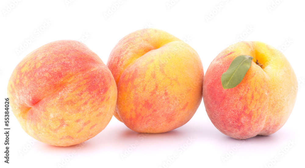 Ripe peach fruit isolated on white background Ripe peach fruit isolated on white background