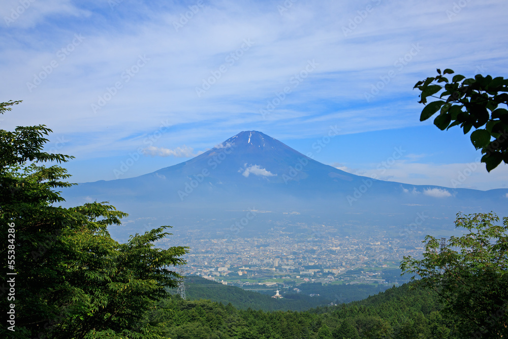 富士山と御殿場市街地