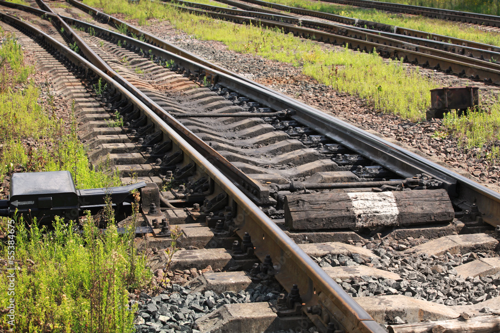 Railway track fragment with switch Railway track fragment with switch
