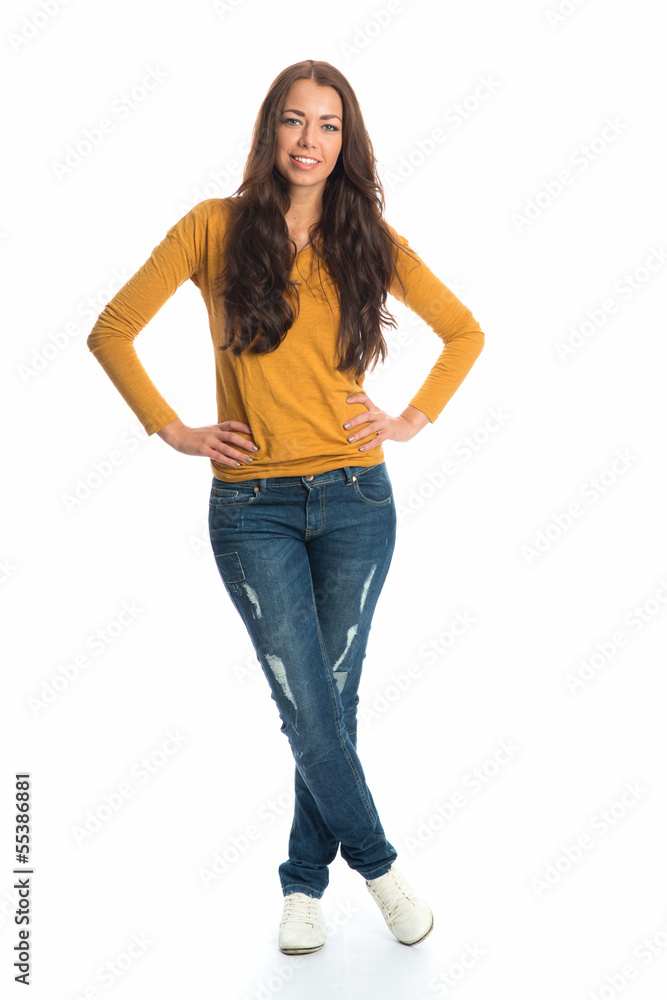 Hübsche Frau in Jeans Hübsche Frau in Jeans
