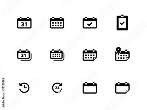 Calendar icons on white background.